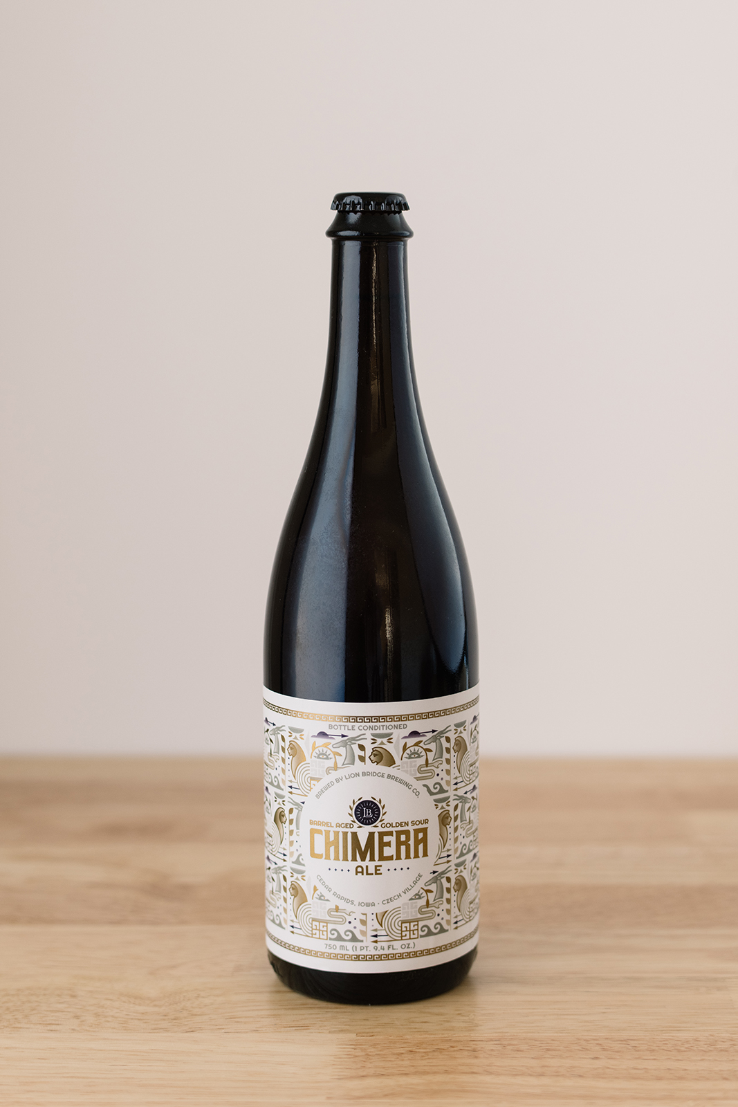 Lion Bridge Brewing Company Chimera Barrel Aged Sour Beer Bottle Label Design Megan Lynn Creative