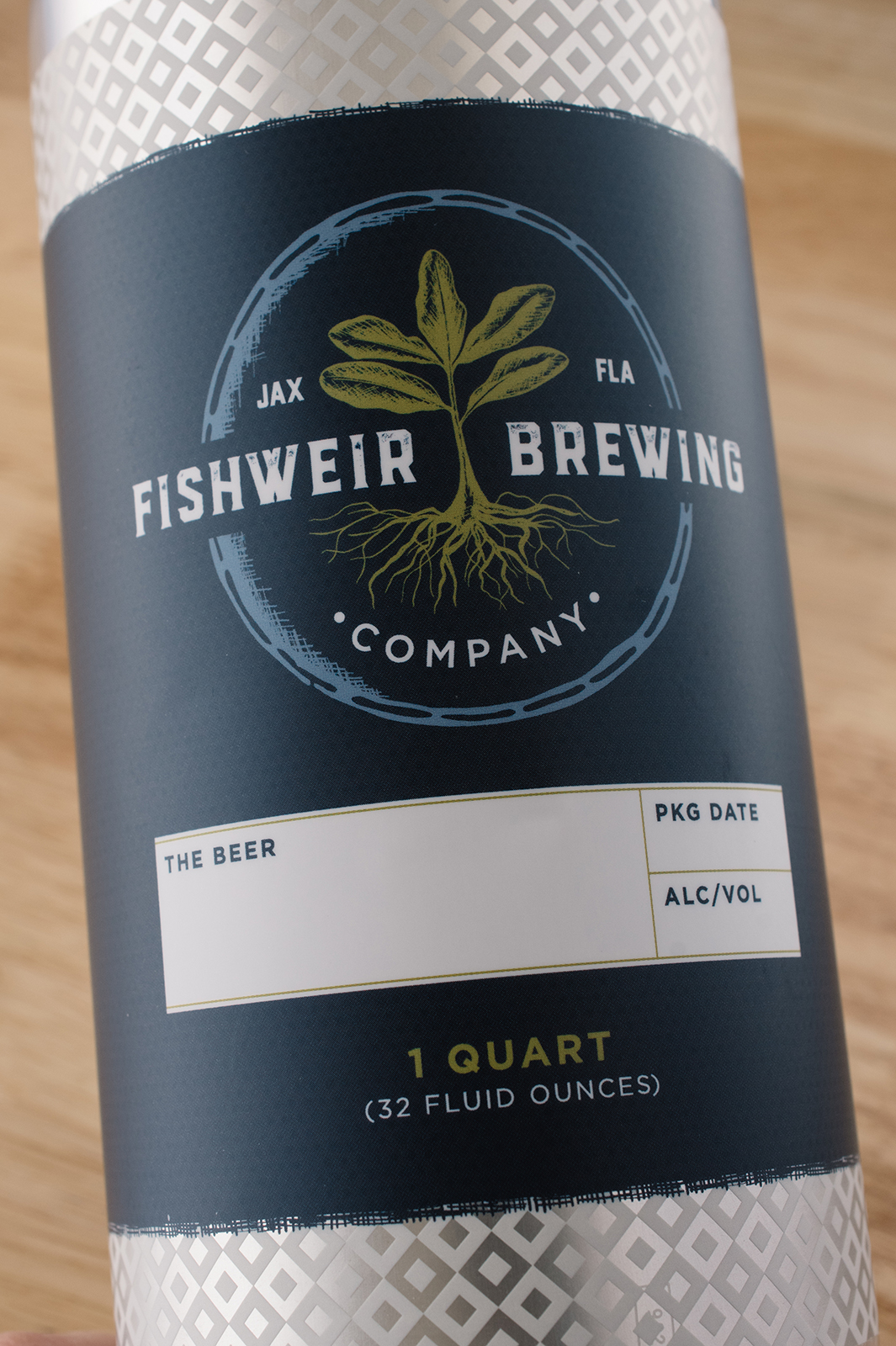 fishweir brewing company craft beer crowler label design cedar rapids iowa graphic designer