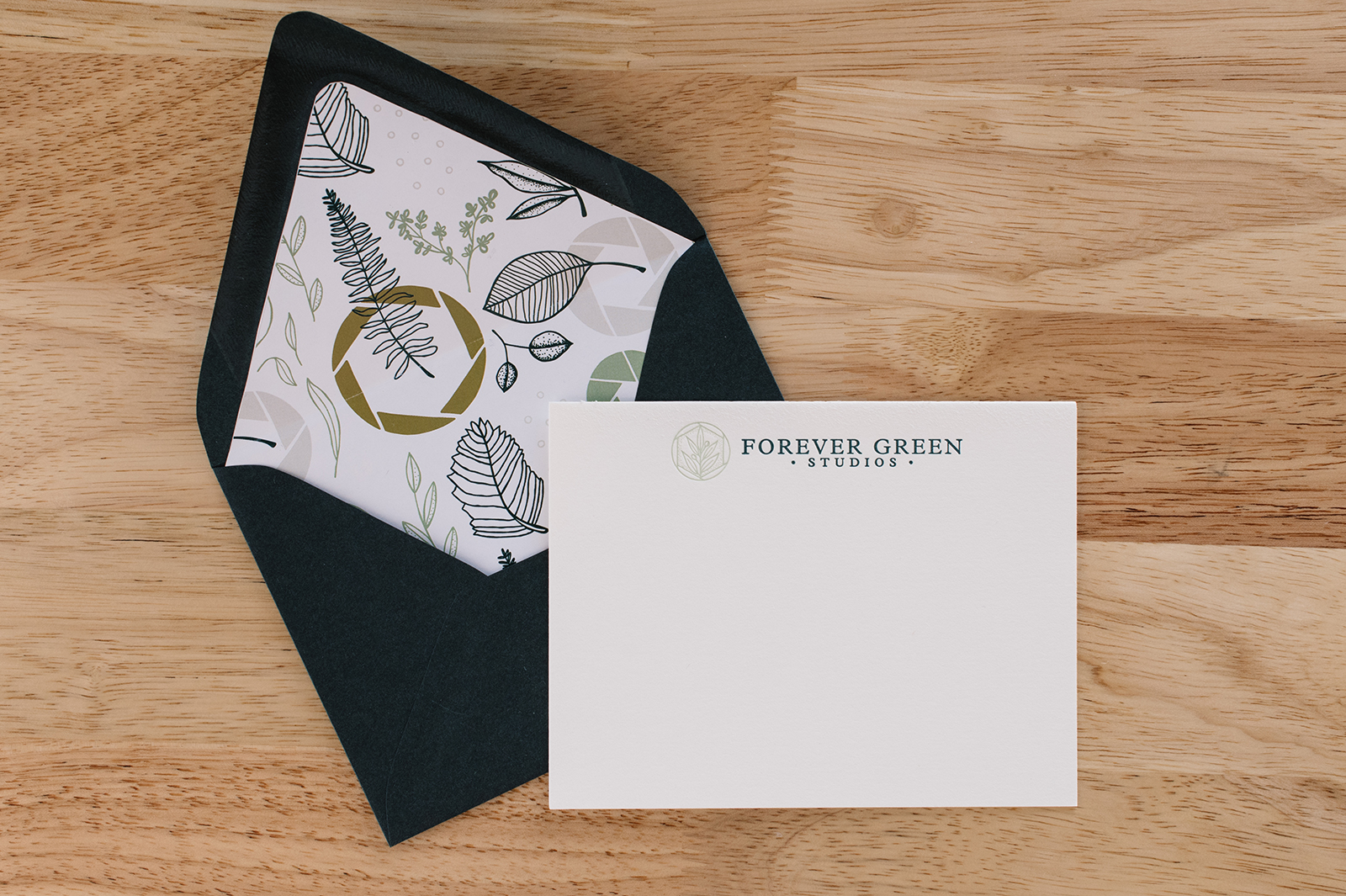 letterpress notecards with custom botanical illustration envelope liners graphic designer cedar rapids