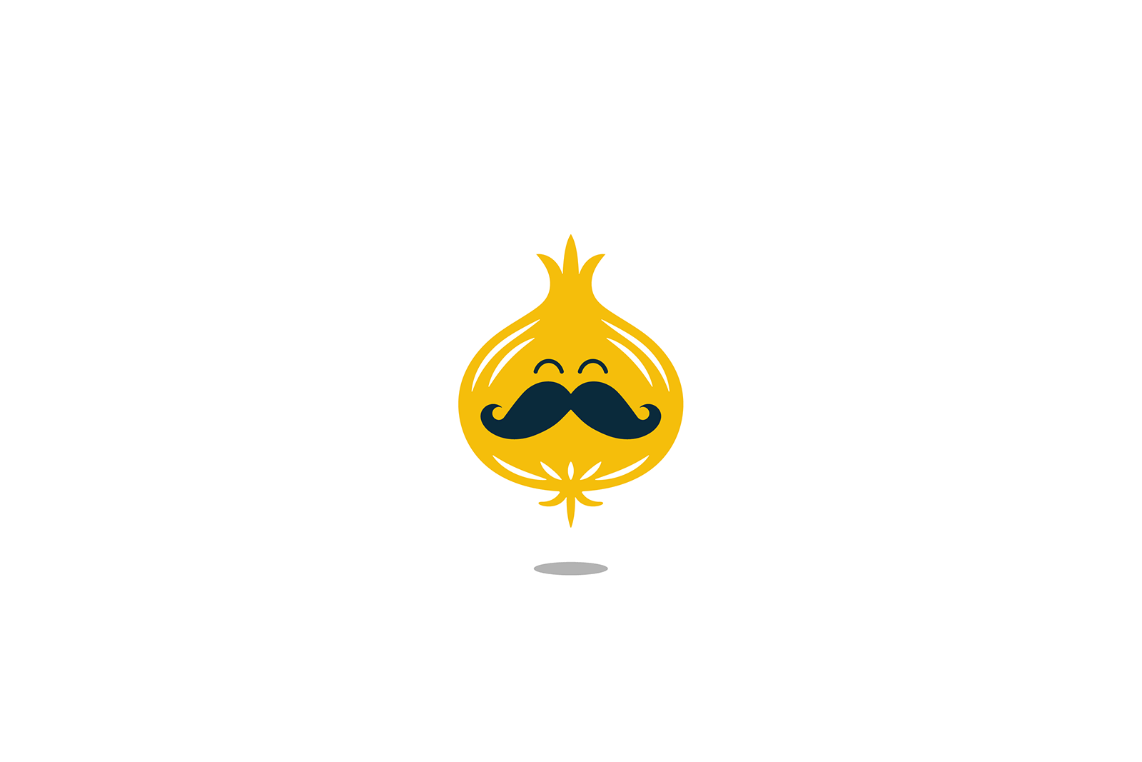 The Funny Onion onion with mustache logo animation